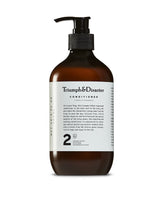 TRIUMPH & DISASTER conditioner bottle highlights keratin hydration for dry, damaged hair.