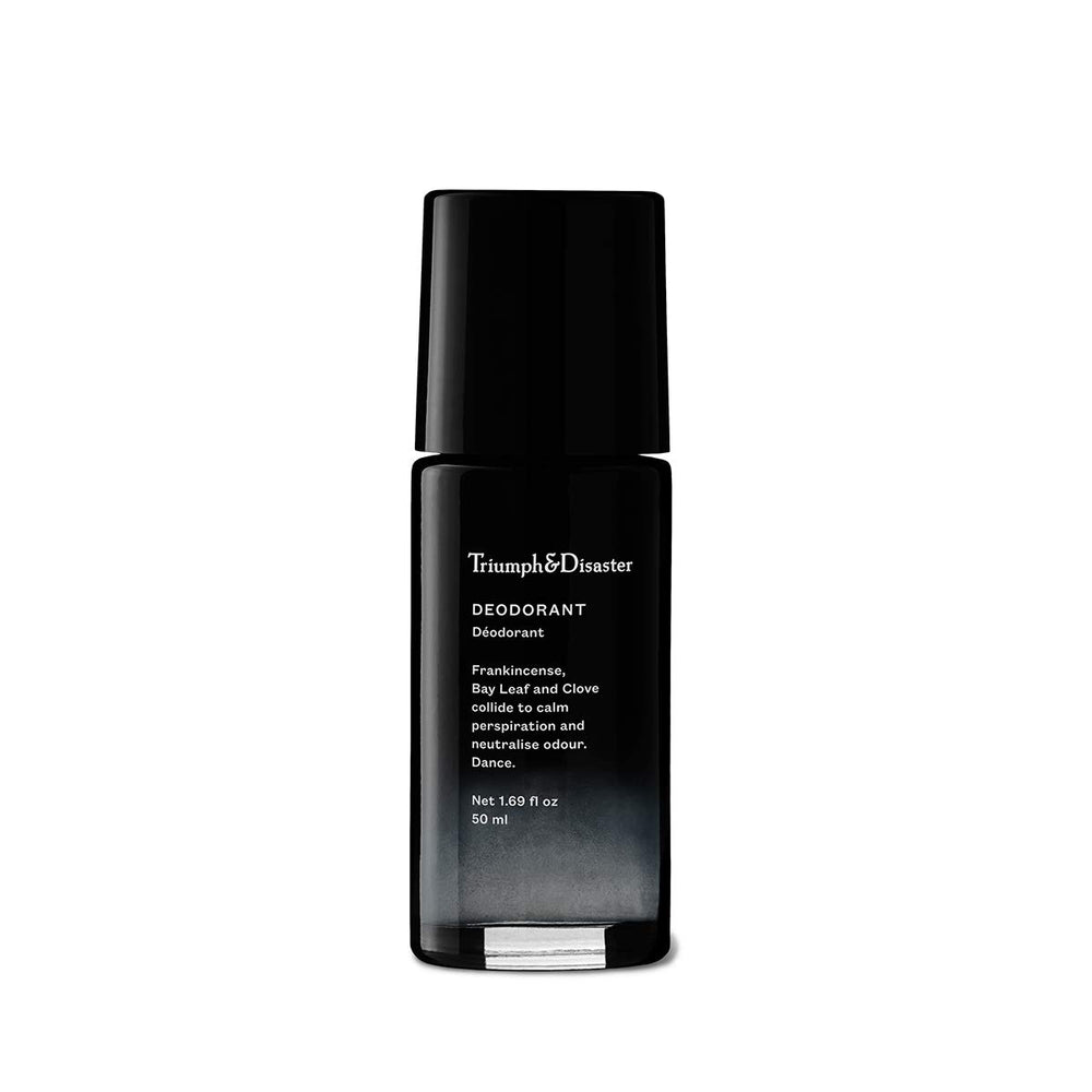 Triumph & Disaster Spice Deodorant roll-on bottle for on-the-go freshness.