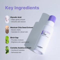 TROIAREUKE ACSEN TOC Toner being applied to clean skin.