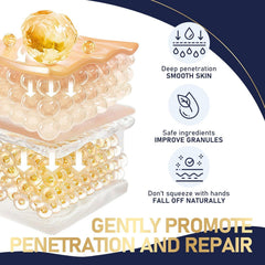 TROMED Milia Remover texture shows light, non-greasy serum for daily routines.
