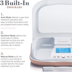 Trophy Skin MicrodermMD in-use session showing gentle exfoliation on the cheek
