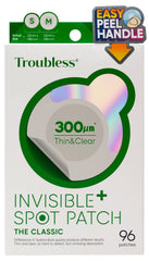 Troubless Invisible Pimple Patch on skin provides discreet overnight coverage.