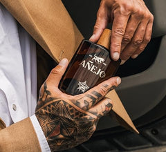 Close-up of cap on Tru Western PBR Anejo bottle