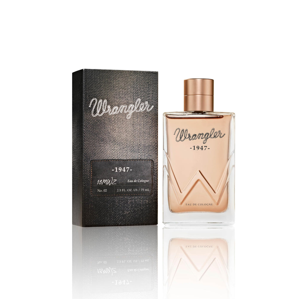 Tru Fragrance Beauty Wrangler 1947 bottle highlights cedarwood and amber notes