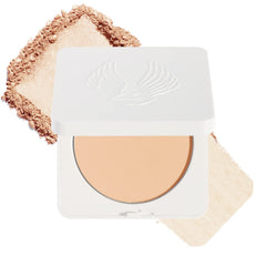 True + Luscious Sheer Halo Powder compact close-up showing lightweight, natural glow