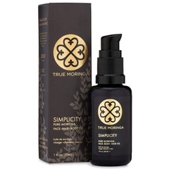True Moringa Oil bottle—100% pure for deep skin nourishment.