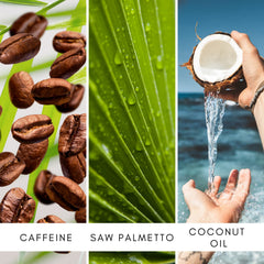 TruePure Argan Oil Hair Mask ingredients illustration highlights argan, coconut, and jojoba oils.