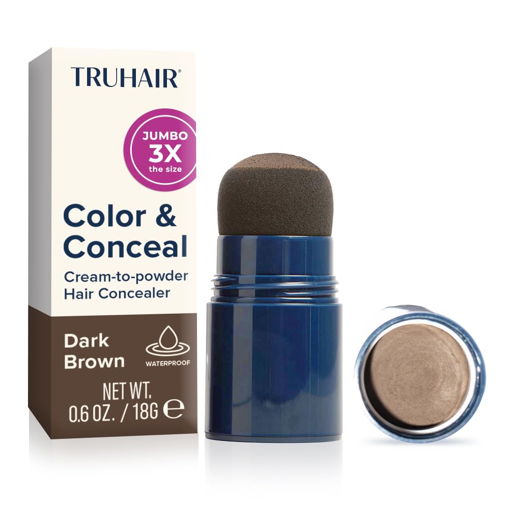 TRUHAIR Jumbo Color & Conceal cap application enables mess-free root touch ups
