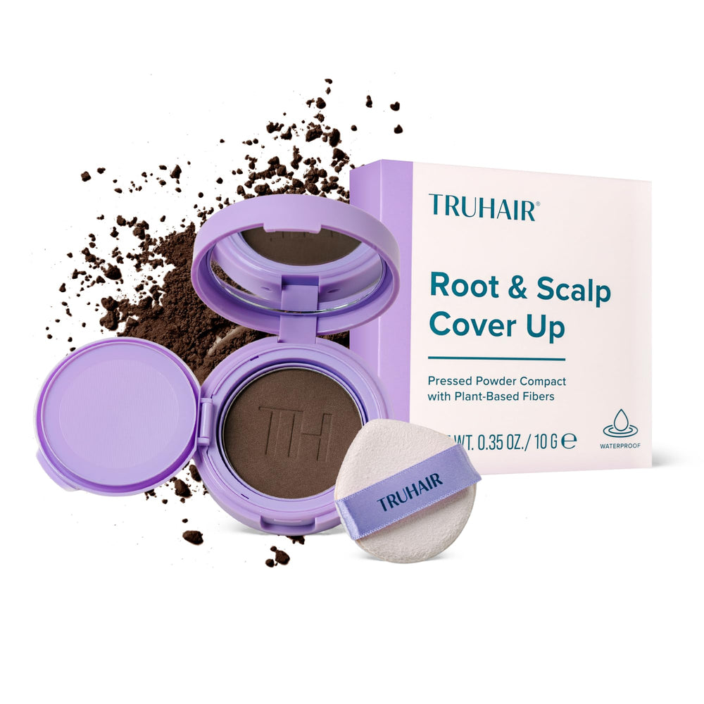 Truhair Root Scalp Cover-Up compact open showing weightless root touch up