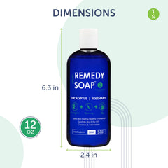Truremedy Naturals Eucalyptus Rosemary Body Wash lather close-up highlights creamy hydration.