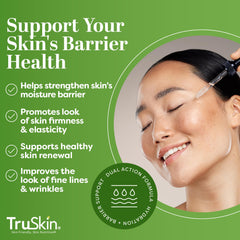 TruSkin Peptide Serum closeup texture showing silky, fragrance-free formula.