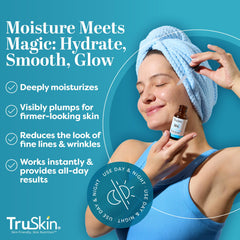 Texture swatch on skin showing smooth, hydrated look from TruSkin serum.