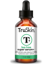 TruSkin Tea Tree Oil Serum bottle closeup for balanced skin