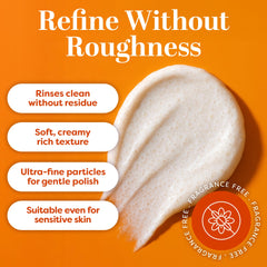 TruSkin exfoliant in use with a soft circular massage on skin.