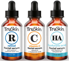 TruSkin Vitamin C serum bottle front, brightening formula for daily glow