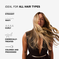 TRUSS Blond Revolution Net Blond Hair Mask application shows easy, even coating for balanced coverage