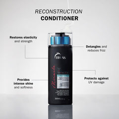 TRUSS Miracle Hair Conditioner close-up on label emphasizing color protection.
