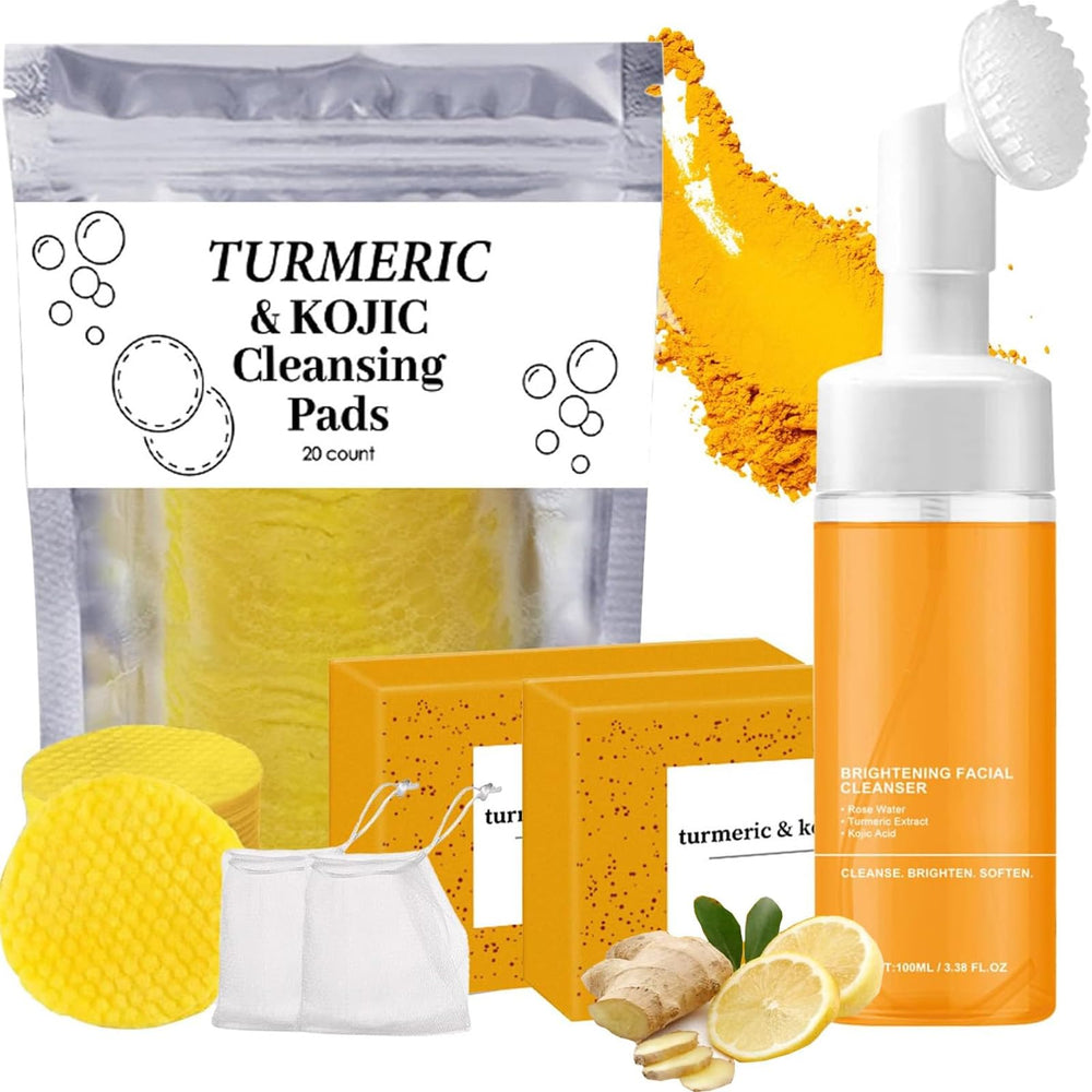 TRWLCFF turmeric face wash with soft brush, ideal for gentle cleansing.