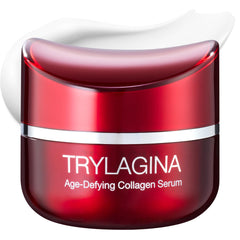 Trylagina 12X serum bottle showing hydration and potential wrinkle reduction.