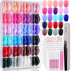 TsMADDTs 24 colors press-on nails swatches for diverse home manicures.