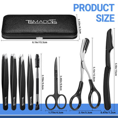 TsMADDTs eyebrow trimmer tool close-up highlighting precise trimming for crisp brows.