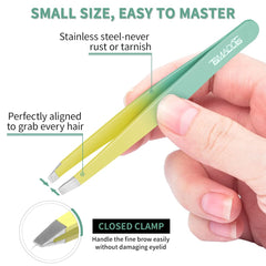 TsMADDTs eyebrow tweezers flat tip for clean hair pickup