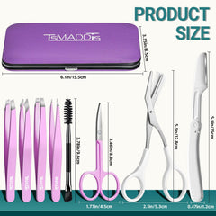 TsMADDTs eyebrow tweezers tips close-up highlight precise root gripping for clean plucking.
