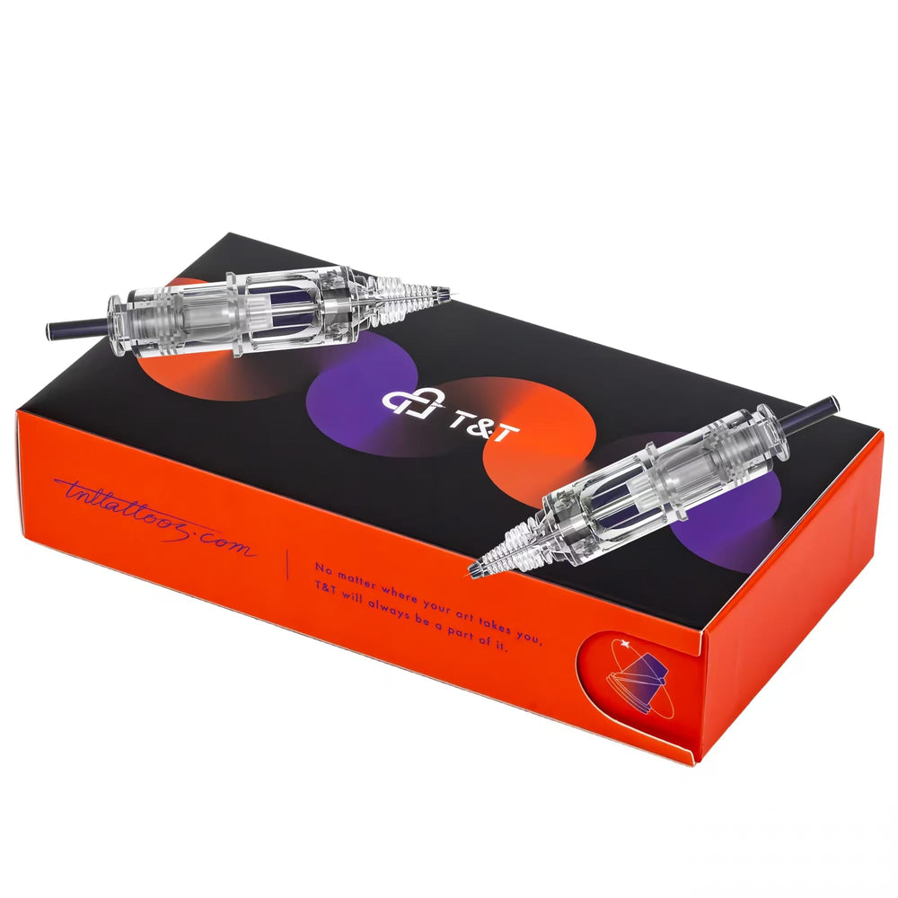 TT AWE 20pc cartridge box, professional packaging for reliable tattoo sessions.