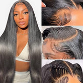 TTSMINS HD lace front wig with clear lace for natural hairline.
