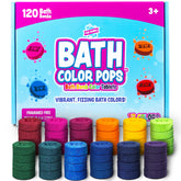 Tub Works Bath Color Pops 120-count package with vibrant non-toxic tablets for kids
