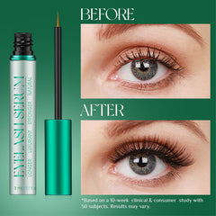 TUDPA Eyelash Serum bottle with drops demonstrates controlled dosing