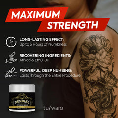 tuiwaro numbing cream texture closeup showing creamy gel absorption