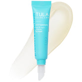 TULA lip mask jar closeup, showcasing clear hydration for lips