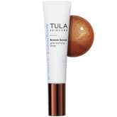 TULA Bronze Boost Glow Bronzing Drops bottle with pump for easy application.