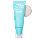 TULA Face Filter Primer Sunrise bottle closeup shows hydrating glow for radiant skin