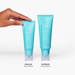 Pump dispense of TULA Sunrise primer for easy, mess-free application