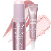 TULA Rose Glow Eye Balm jar closeup for refreshed under-eye radiance.