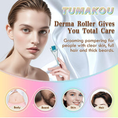 TUMAKOU Derma Roller scalp use supports healthier-looking scalp.