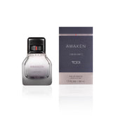 TUMI AWAKEN bottle being poured to start a new day.