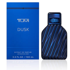 TUMI DUSK bottle reveals a woody aromatic fragrance profile for confident daily wear.