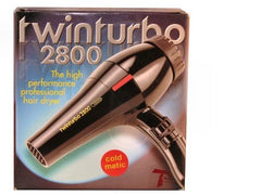 Turbo Power Twinturbo 2800 Coldmatic Hair Dryer top controls for precise heat and speed.