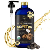 TURN TO EARTH castor oil bottle with pump for easy daily use on hair