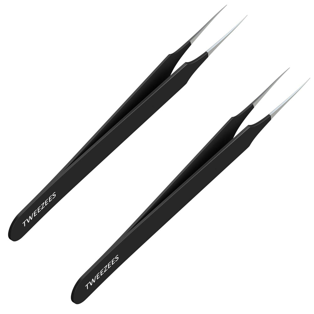 Tweezees ingrown-hair-tweezers in black 2-pack for precise removal.