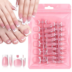 Tweruna 60-piece white French tip nails pack for versatile home manicures.