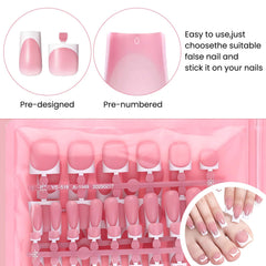 Tweruna press-on nails on hand showing a glossy finish for quick upgrades.