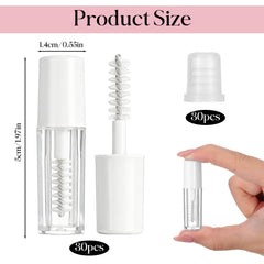 Tweruna white mini mascara tube with wand for precise on-the-go application