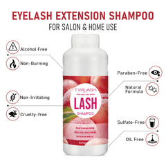 Close-up of creamy lash shampoo foam from TWILASH BY DLY.