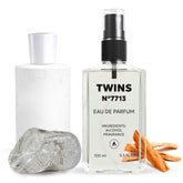 TWINS PARFUM Not A bottle cap close-up showing sleek design for daily wear