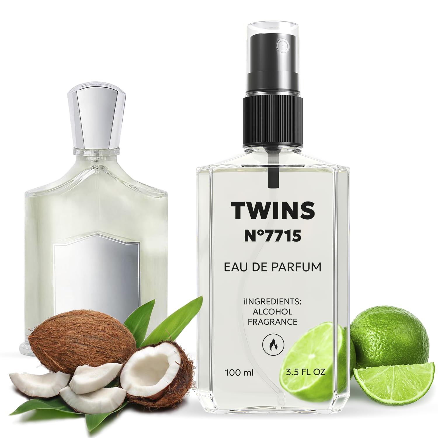Twins Impression Virgin Island Water bottle close-up highlighting citrus freshness