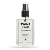 TWINS PARFUM No.8857 bottle-front view showing sleek design for daily wear